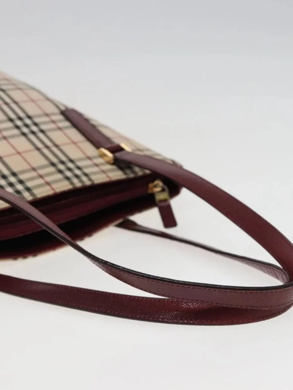 BURBERRY Nova Check Tote Bag Canvas Beige Auth mr278 - Picture 8 of 16